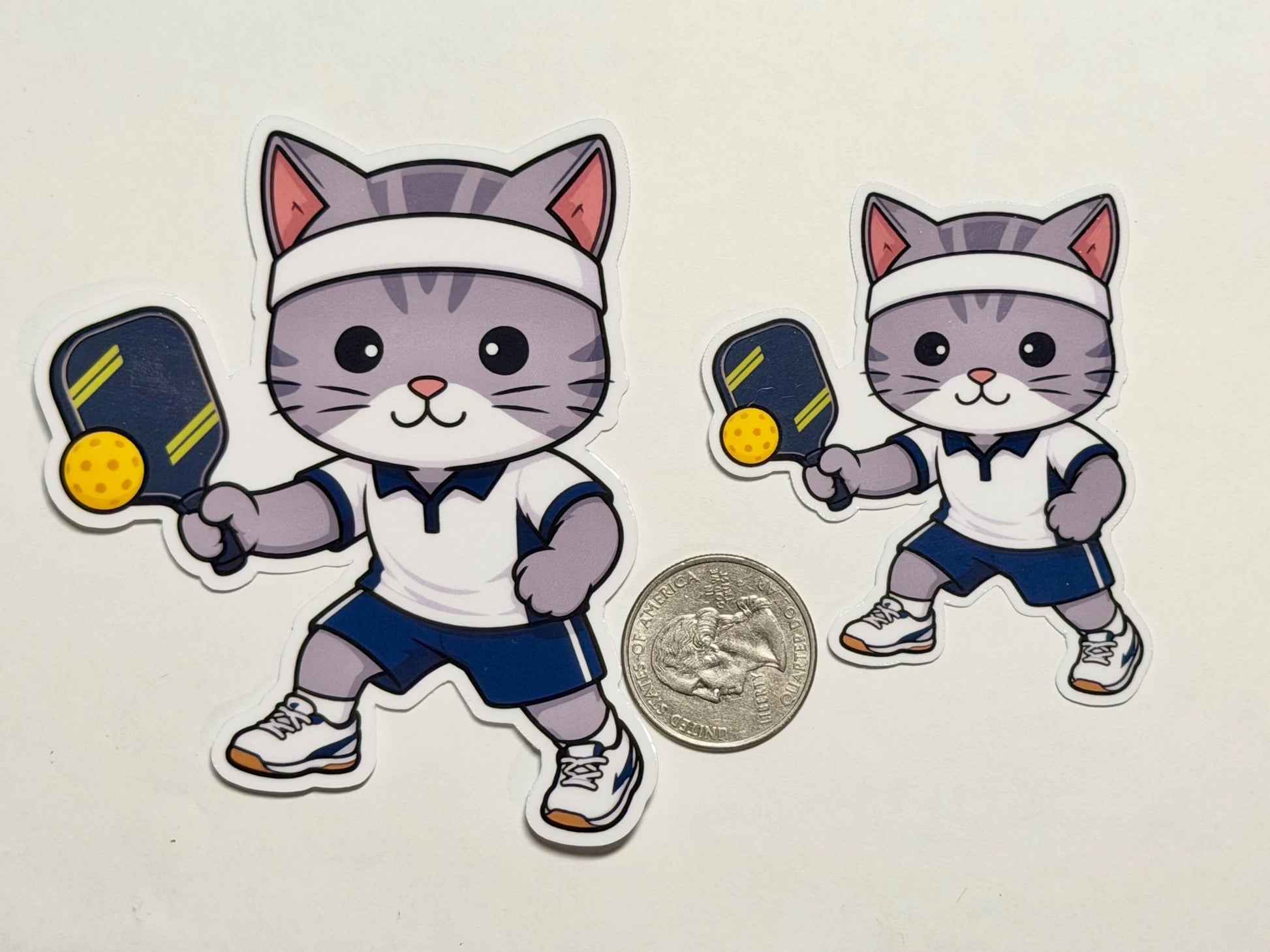 Pickleball Cat Vinyl Sticker image 2