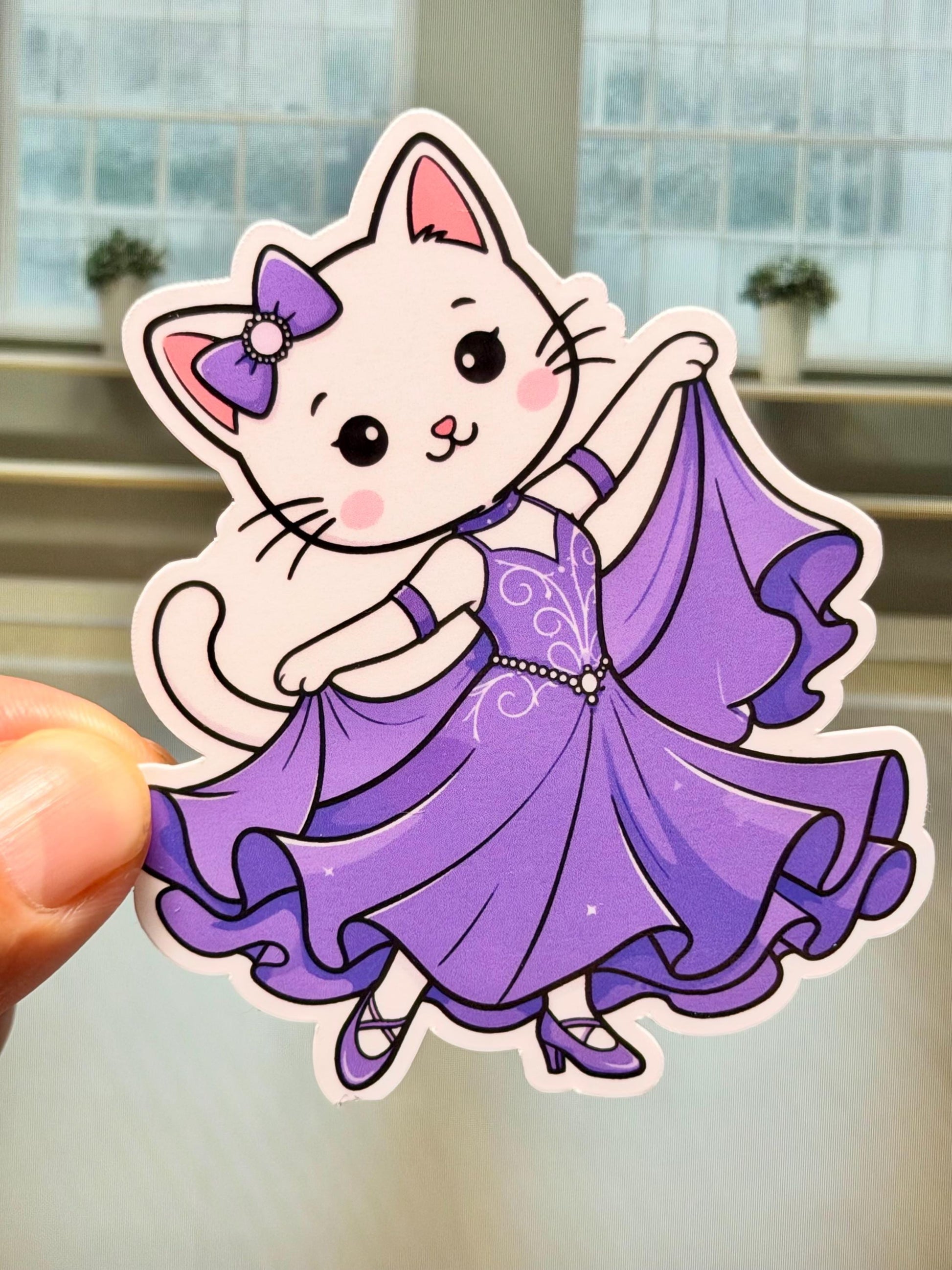 Ballroom Dance Cat Vinyl Sticker