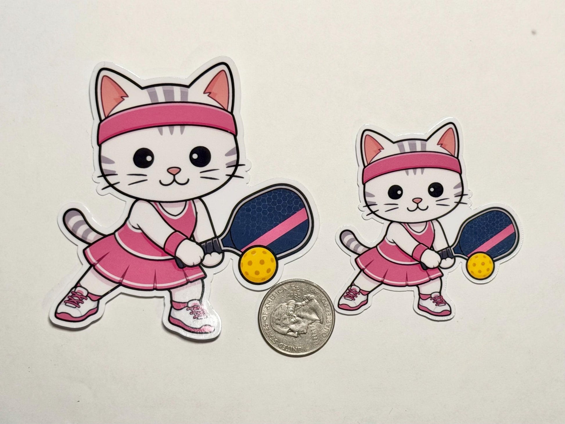 Pickleball Girl Cat Vinyl Sticker image 2