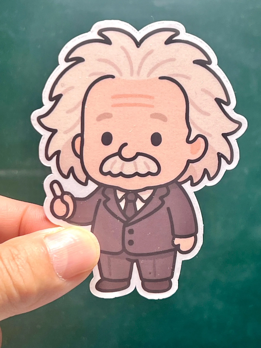 Albert Einstein Sticker | Waterproof Vinyl Sticker | Kawaii Design