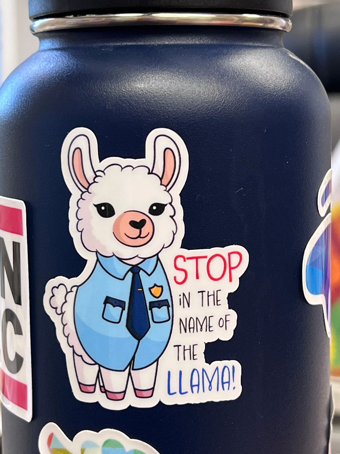 Police Llama Sticker- "Stop in the name of the Llama" | Officer Llama | Llama Lover Gift