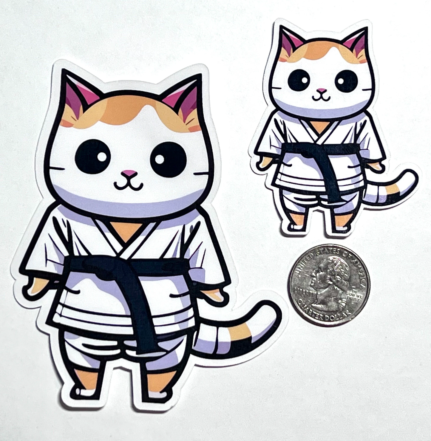 Karate Kitty Sticker | Cute Taekwondo Kitty Vinyl Sticker