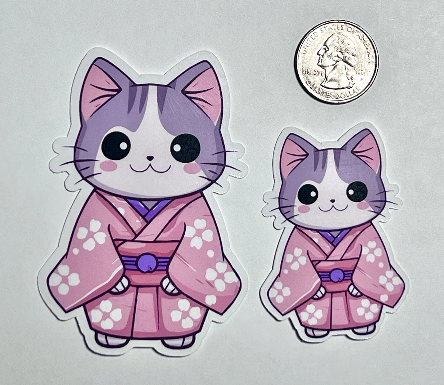 Kimono Cat Sticker | Cat Wearing Japanese Kimono Vinyl Sticker