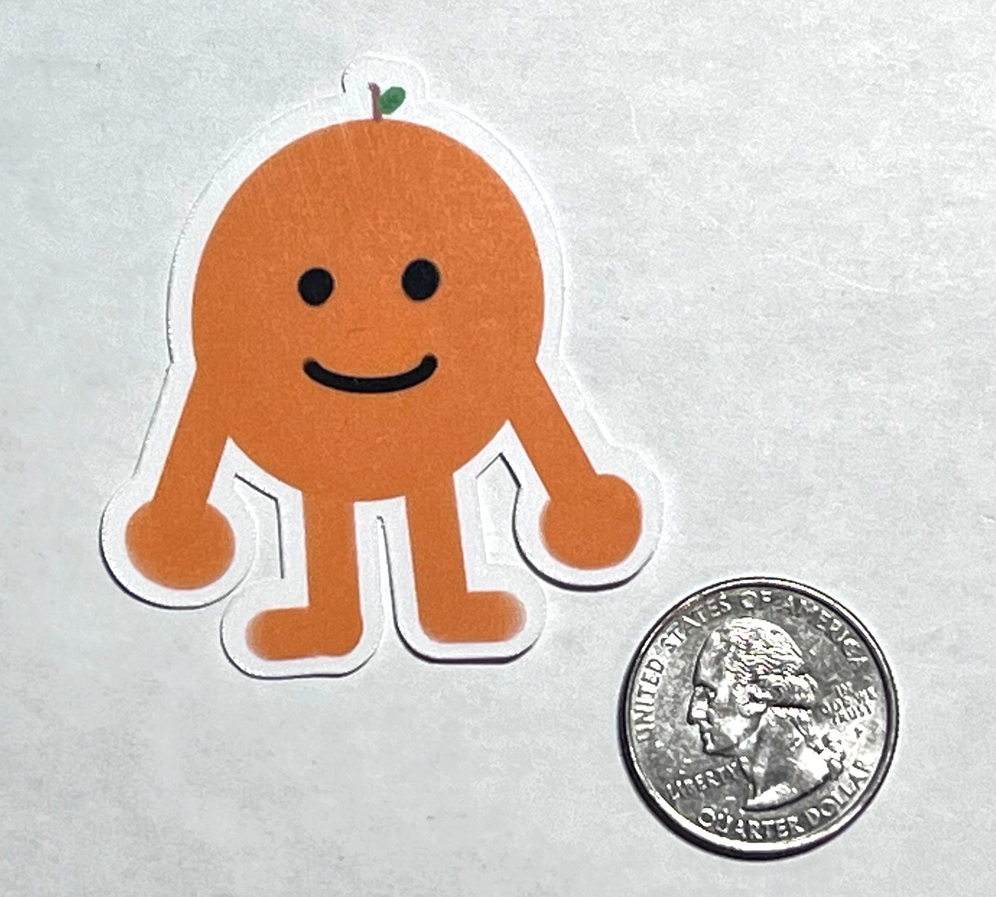 Mr. Orange- Cute Cartoon Orange Sticker | Waterproof Fruit Vinyl Sticker