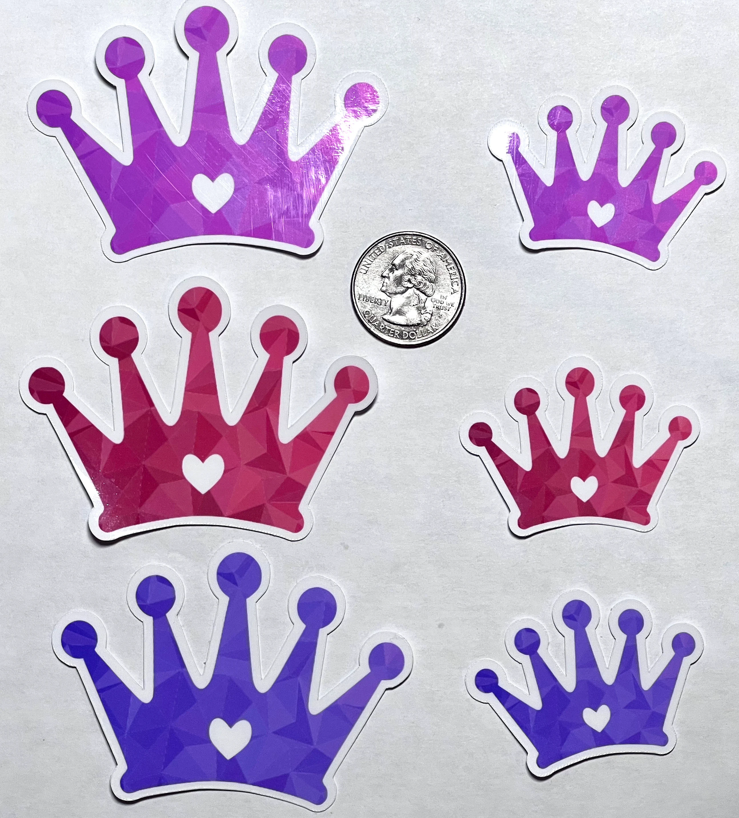 Princess Crown Sticker- 3 Colors (Pink, Purple, Red) | Cute Water Bottle Sticker | Princess Tiara | Queen Crown | Water Bottle Sticker