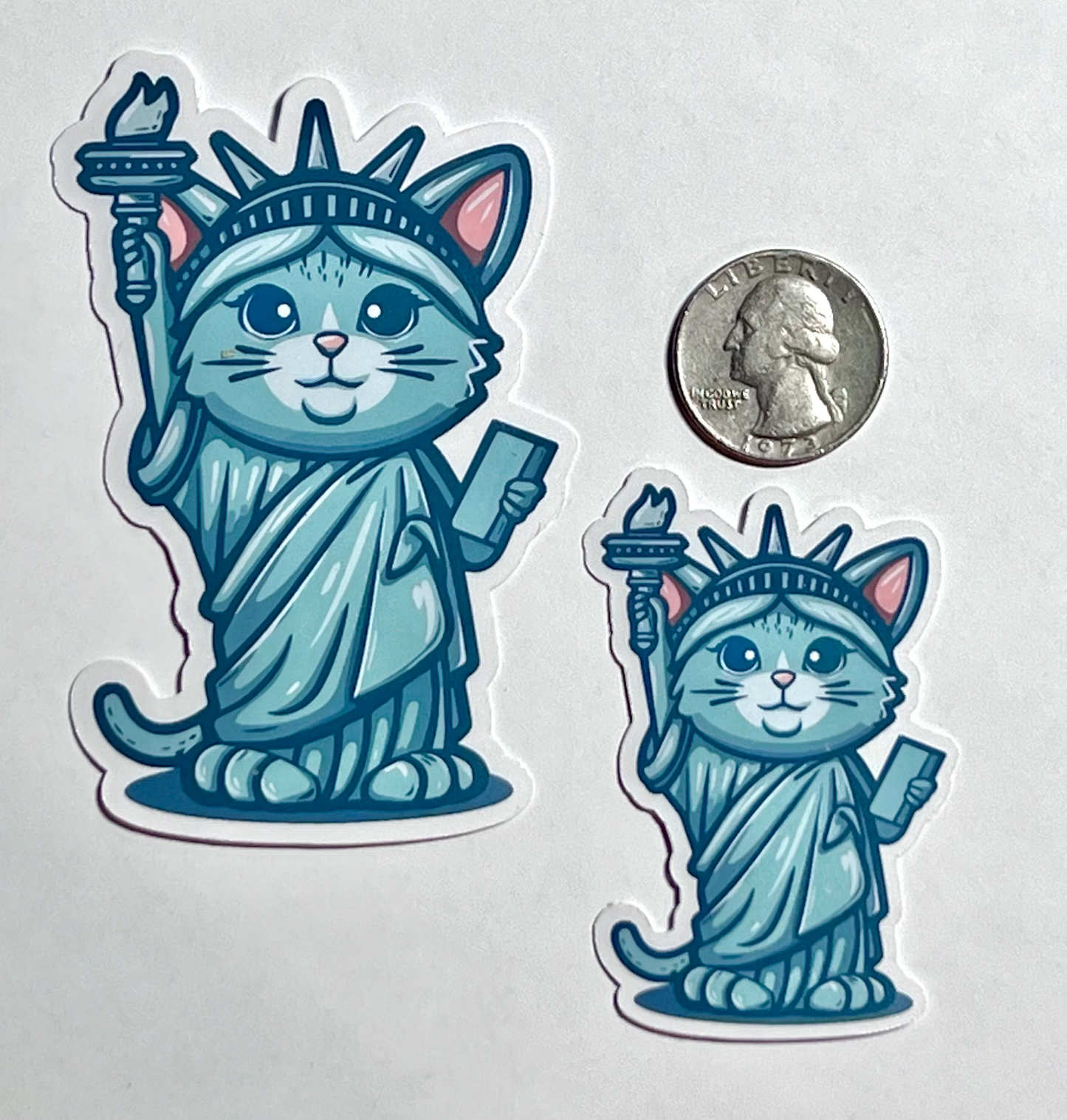 Statue of Liberty Cat Sticker | Kitty Liberty Vinyl Sticker | Ellis Island | Whimsical Cat Sticker | New York Harbor