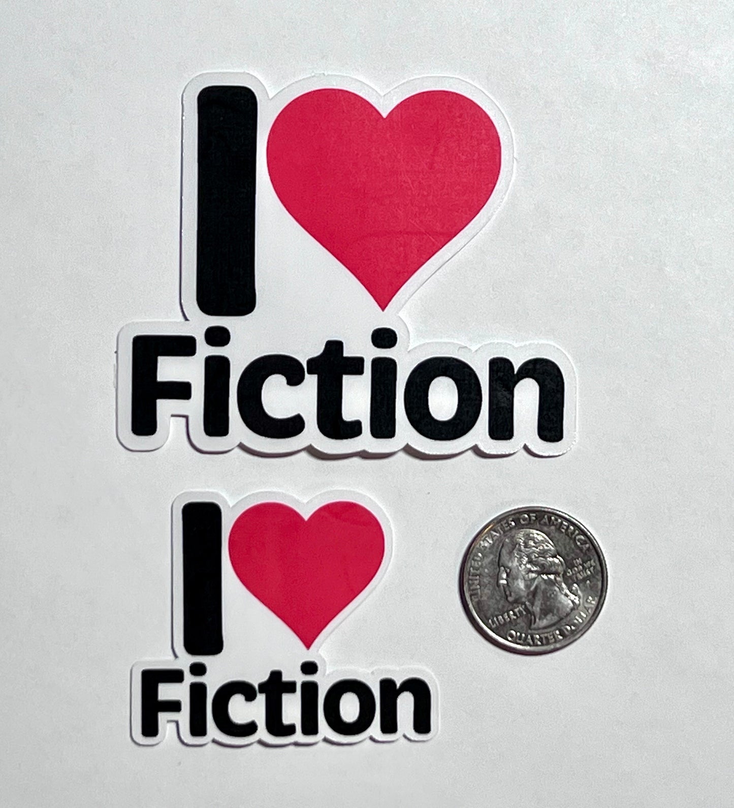 I love Fiction Sticker | I Heart Fiction Vinyl Decal | Booktok | Book Club Reading Gift