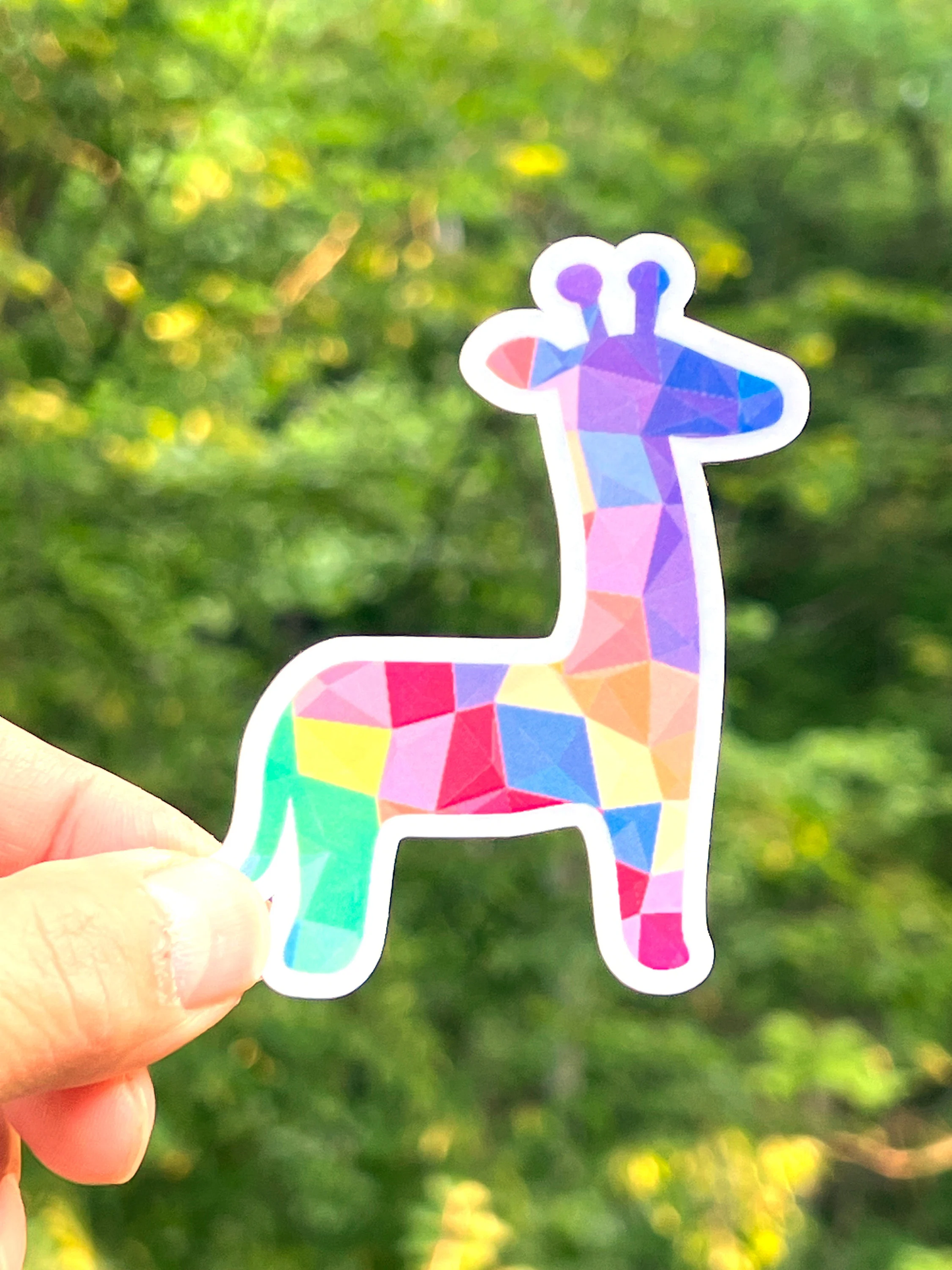 Safari Animals Colorful Mosaic Vinyl Stickers, Elephant, Giraffe, Monkey, Lion, Rhino, Hippo, Zoo Animal Stickers Water Bottles, lunch boxes