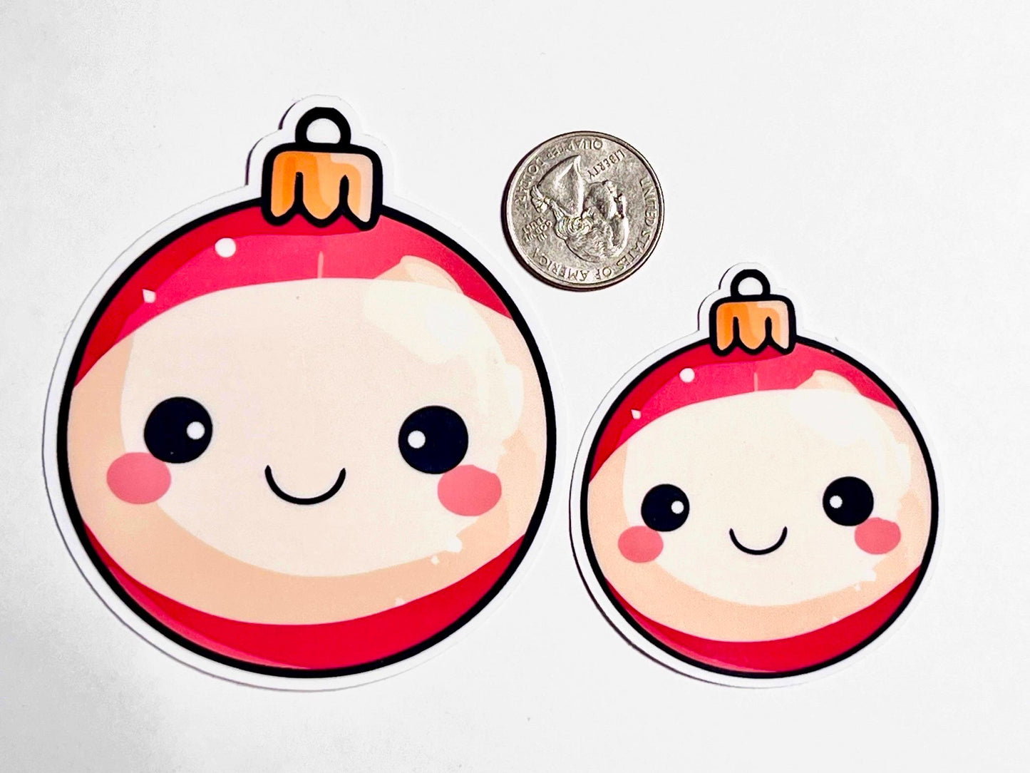 Christmas Ornament Sticker | Cute Smiling Holiday Ornament