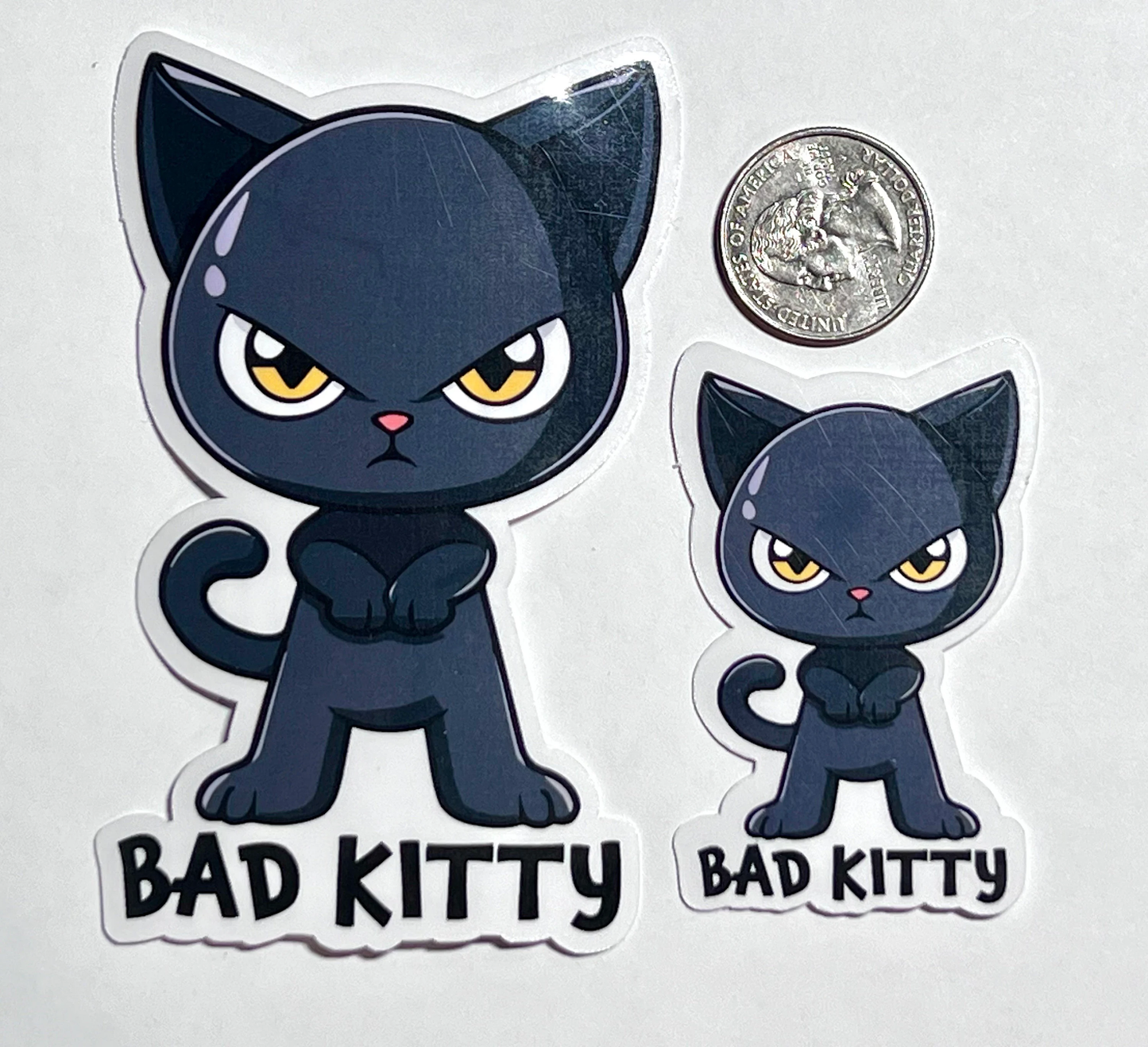 Bad Kitty Black Cat Sticker | Black Cat Vinyl Sticker