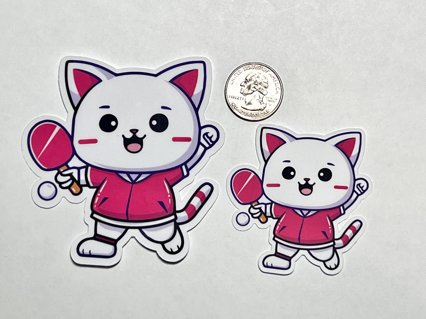 Ping Pong Cat Sticker | Table Tennis Kitty | Ping Pong Tournament Gift