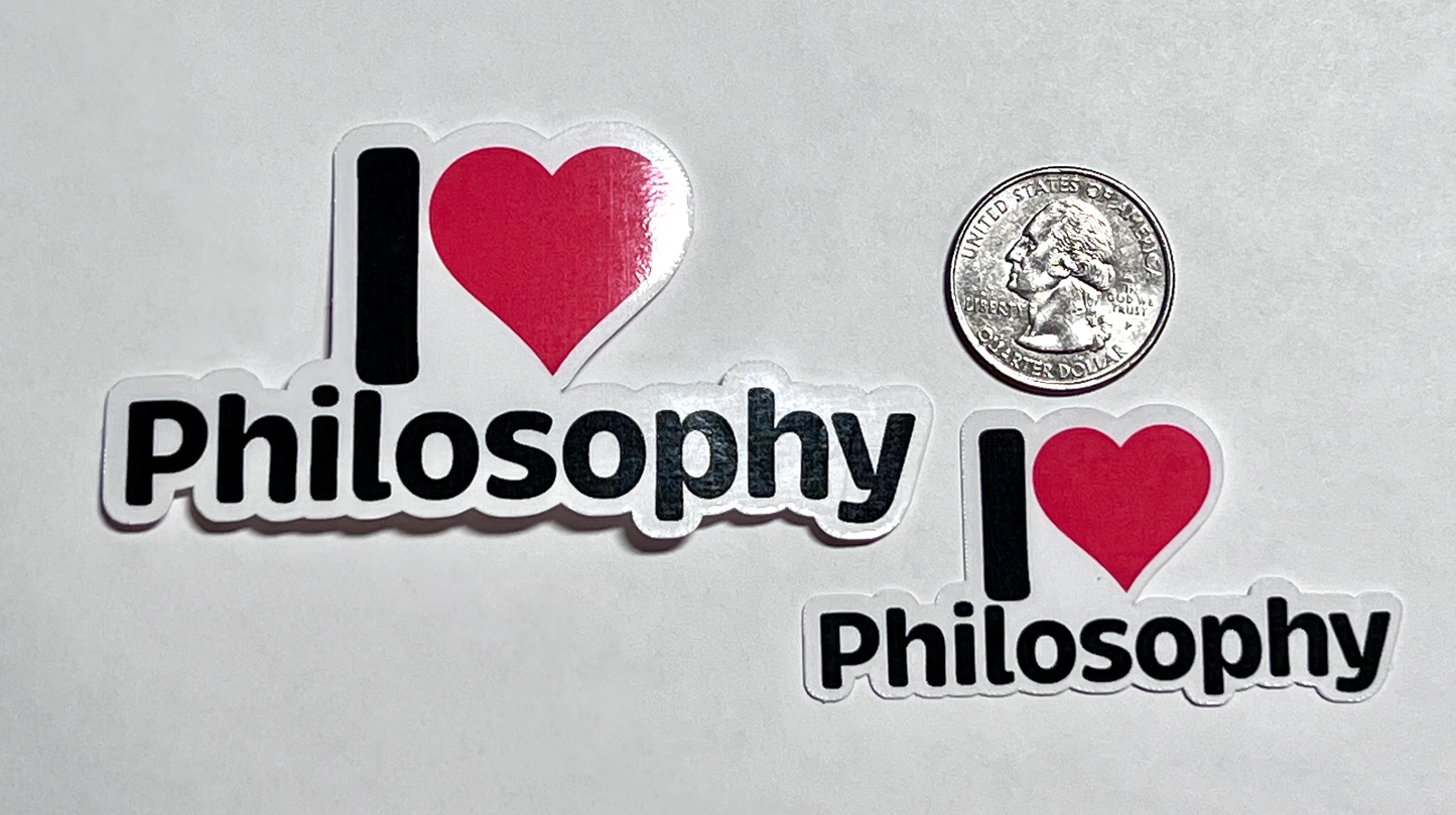 I love Philosophy Sticker | I Heart Philosophy Vinyl Sticker | Philosopher Gift | Socrates | Aristotle