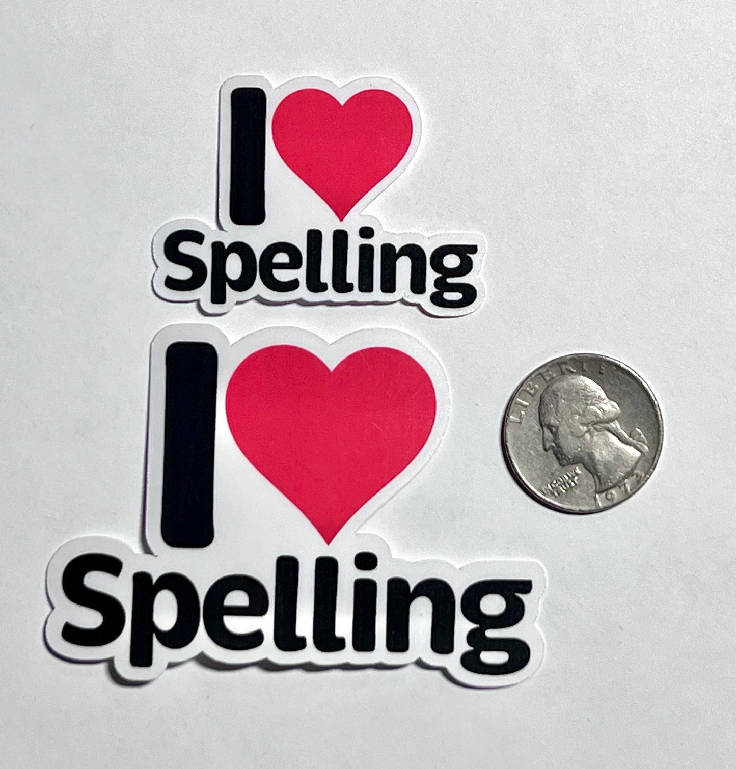 I love Spelling Sticker | I Heart Spelling Vinyl Sticker | National Spelling Bee | English Teacher & Student Gift