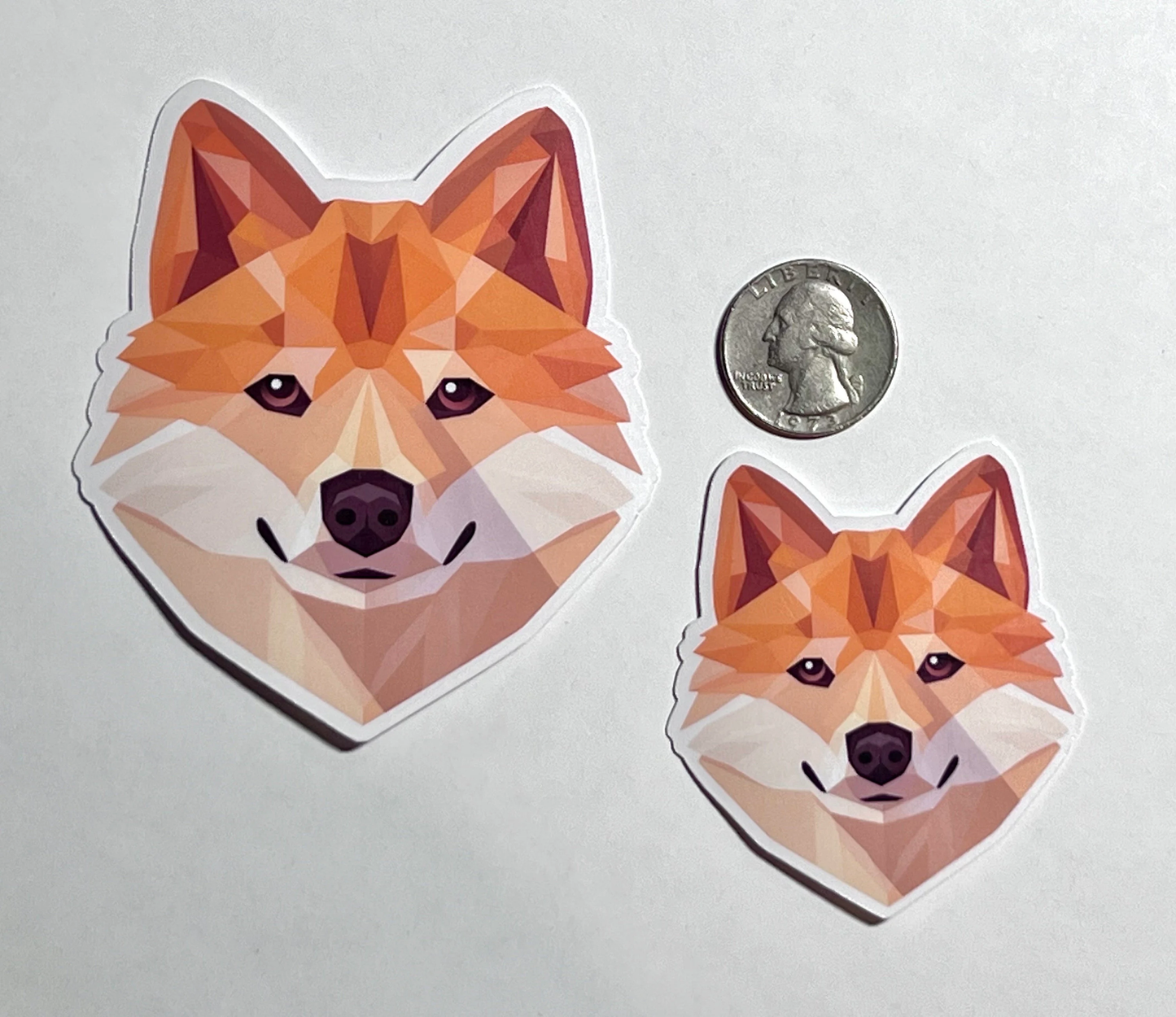 Shiba Inu Sticker | Shiba Inu Dog Breed Geometric Design Vinyl Sticker | Dog Lover | Dogecoin Mascot