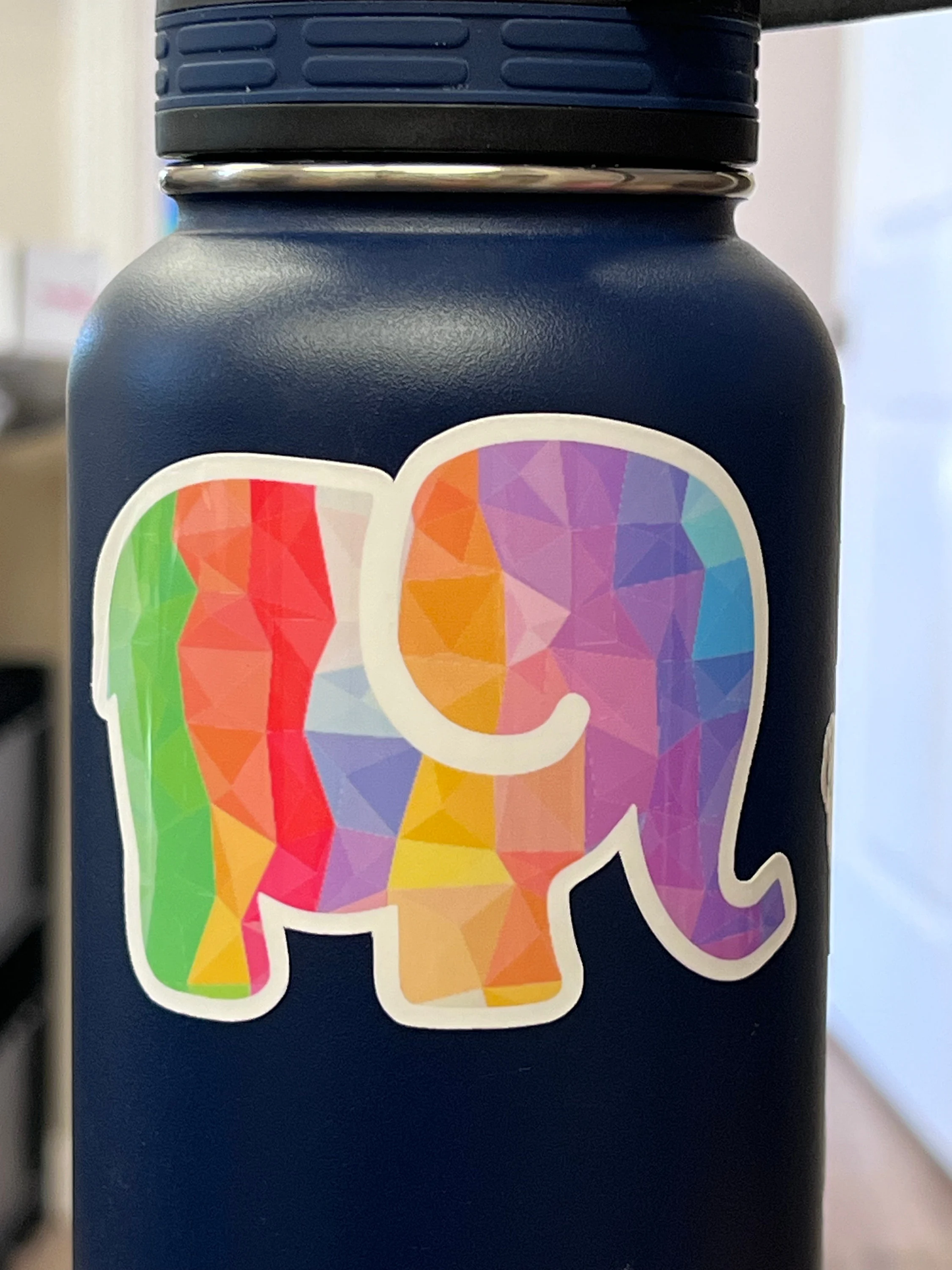 Safari Animals Colorful Mosaic Vinyl Stickers, Elephant, Giraffe, Monkey, Lion, Rhino, Hippo, Zoo Animal Stickers Water Bottles, lunch boxes