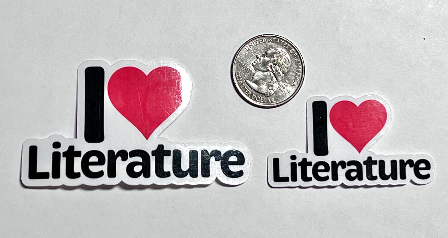 I love Literature Sticker | I Heart Literature Vinyl Sticker | Writers, Readers, English Majors