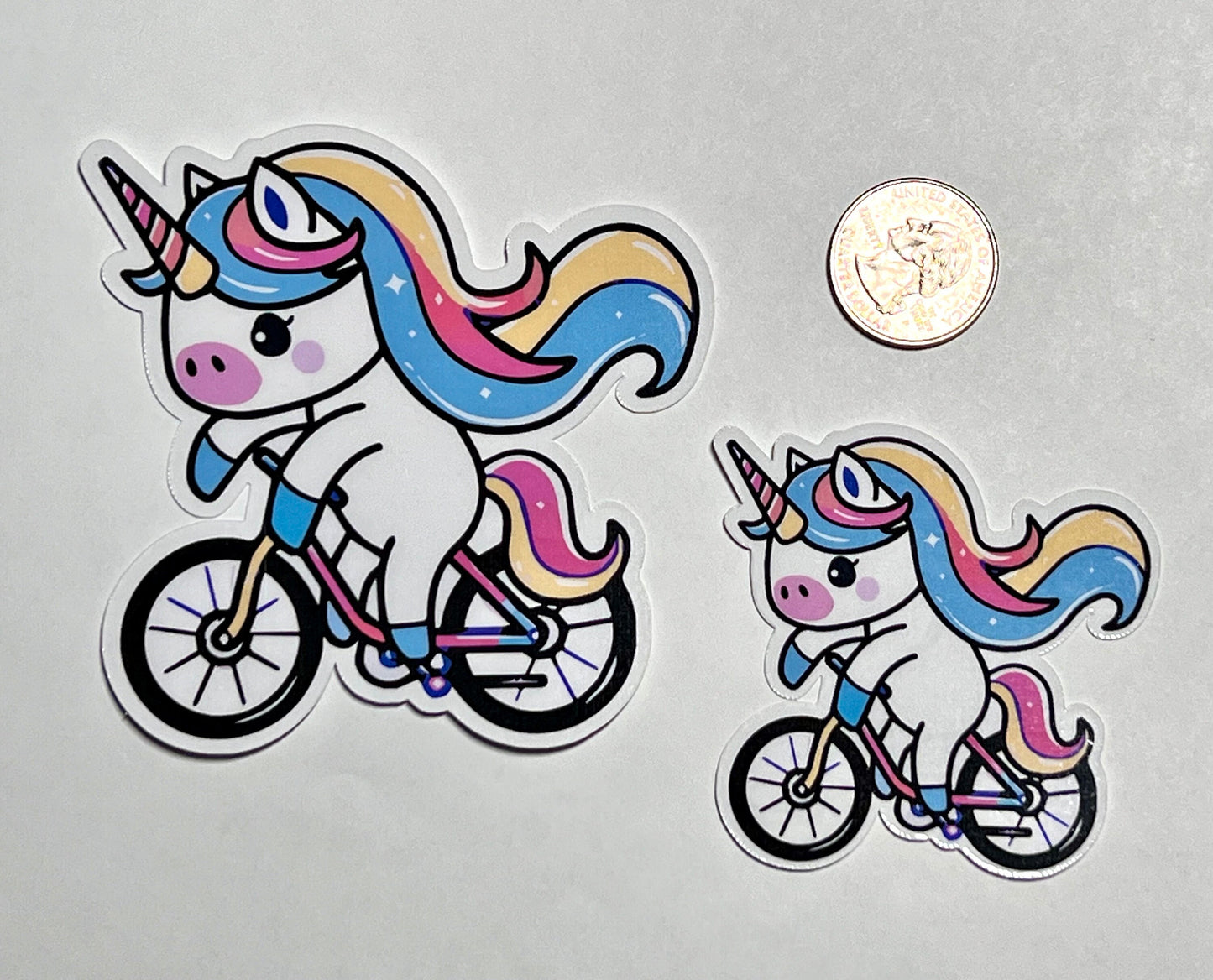 Unicorn Riding Bike Sticker | Bicycle Unicorn Sticker | Unicorn Lover Sticker | Unicorn Gift