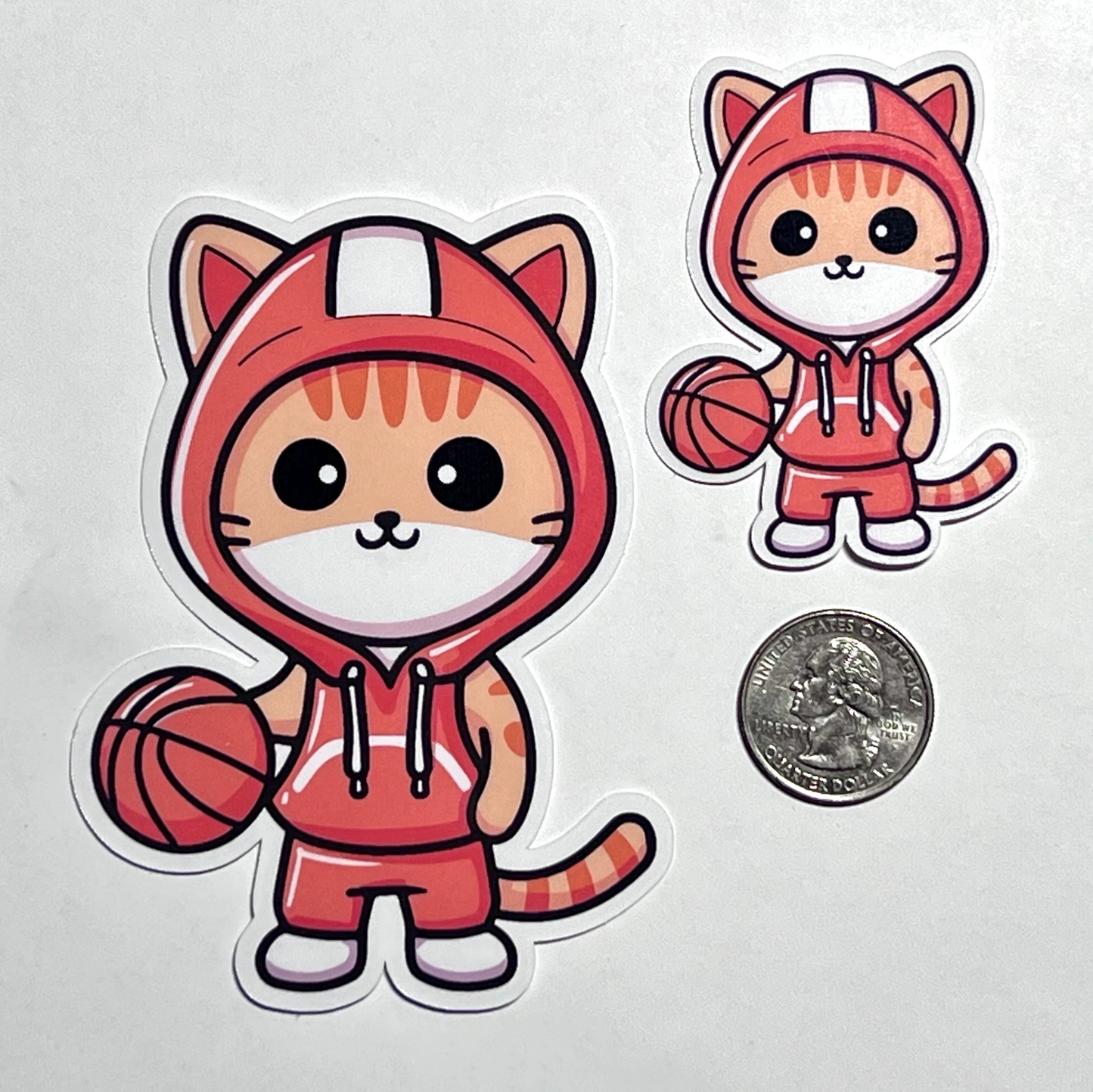 Streetball Cat Sticker | Basketball Kitty | Basketball Cat Wearing Hoodie Sticker