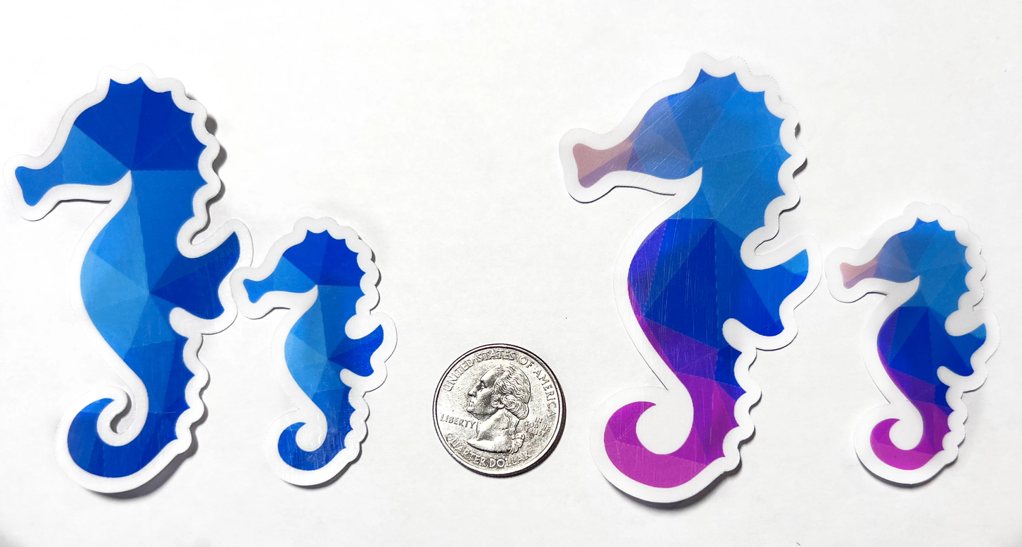 Sea Horse Vinyl Sticker- Purple or Blue | Sea Pony | Aquarium Lovers | Waterproof Sticker for Water Bottles | Ocean Creature | Sea Animals