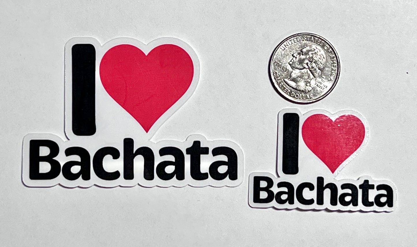 I Love Bachata Sticker | I Heart Bachata Dancing Vinyl Sticker