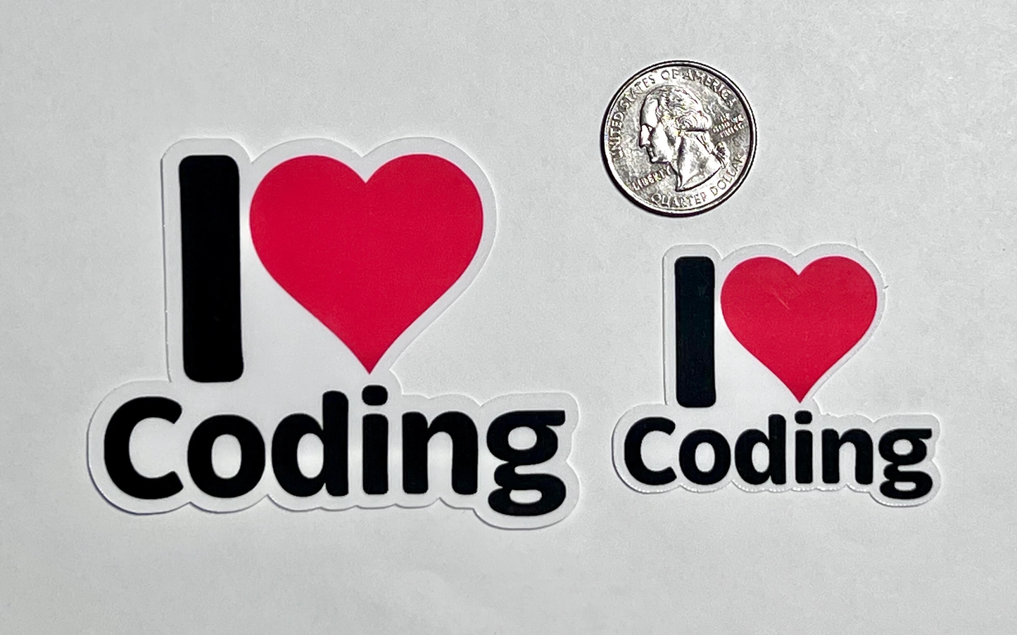 I love Coding Sticker | I Heart Coding Vinyl Sticker | Computer Science | Programming | Artificial Intelligence