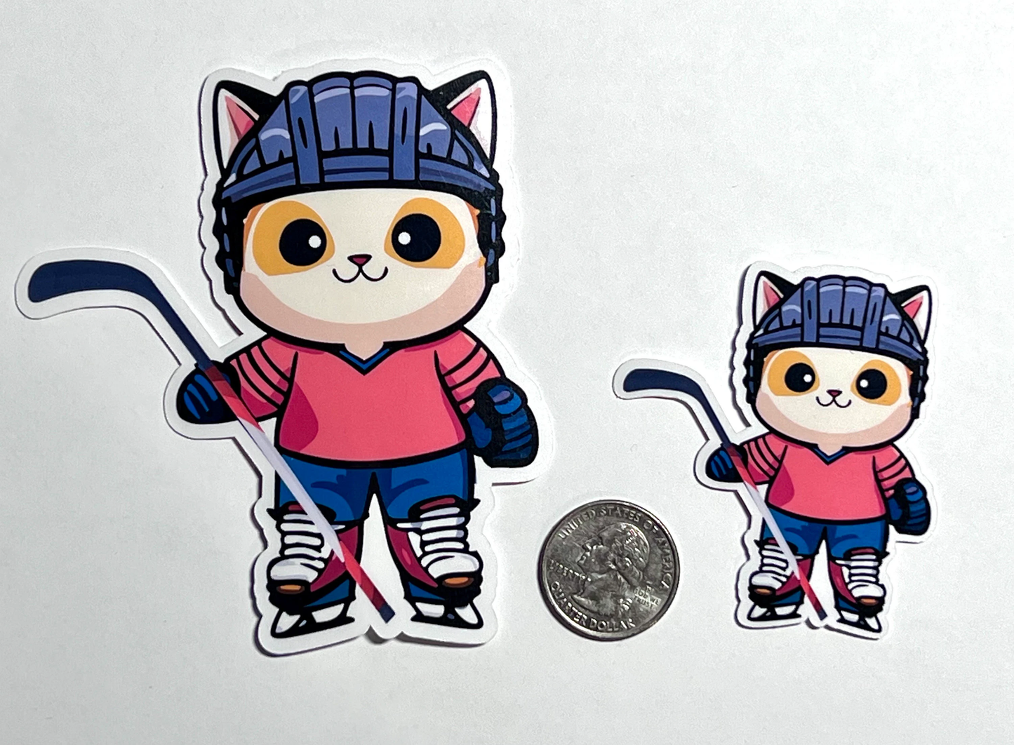 Hockey Cat | Cat Playing Ice Hockey Vinyl Sticker