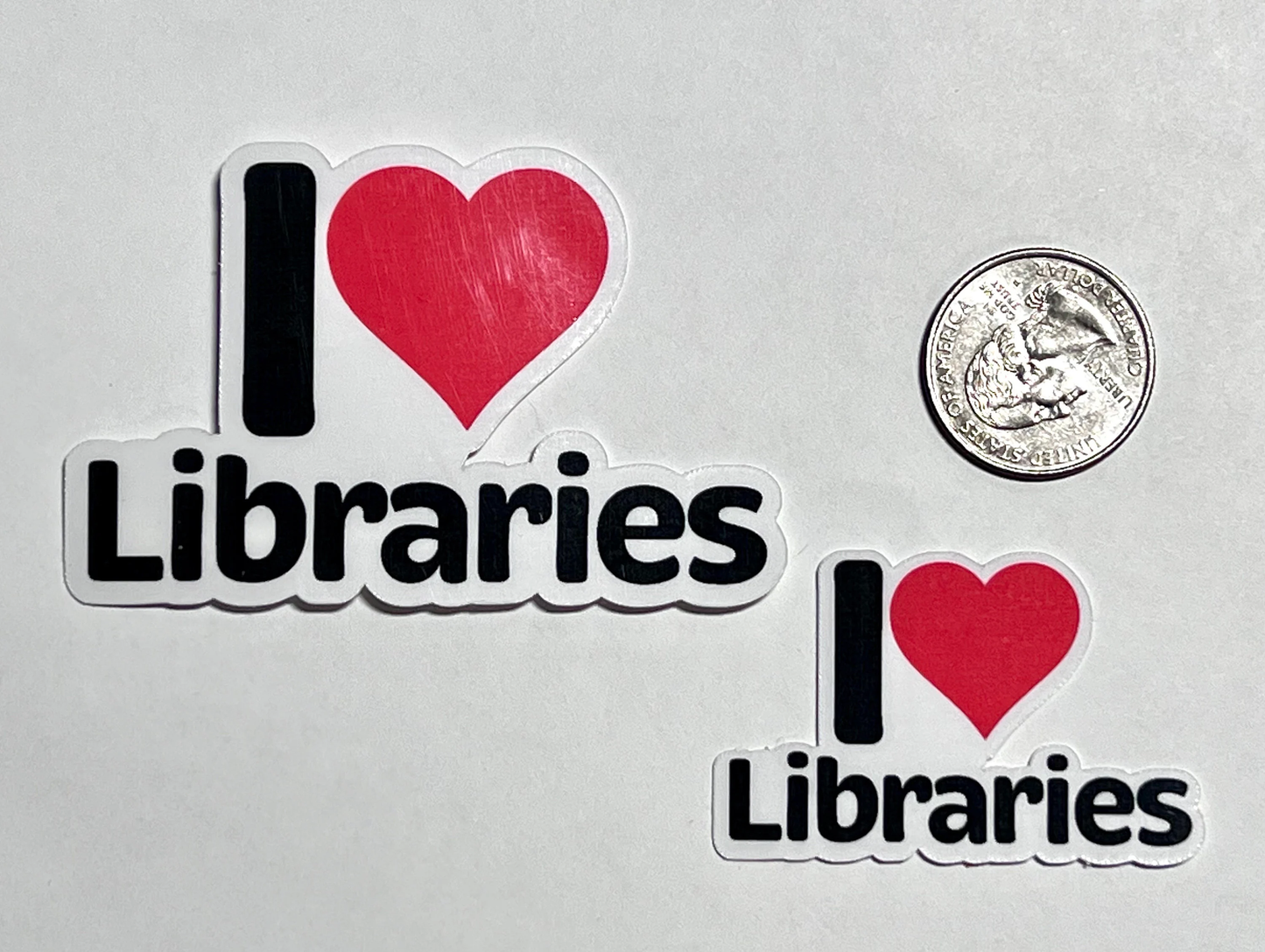 I love Libraries Sticker | I Heart Libraries Vinyl Stickers | Book Club Reading Gift