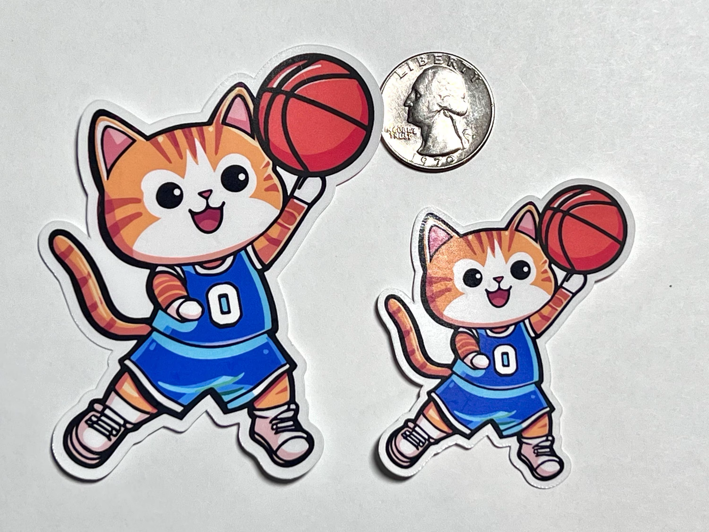 Basketball Layup Cat Sticker | Basketball Kitty