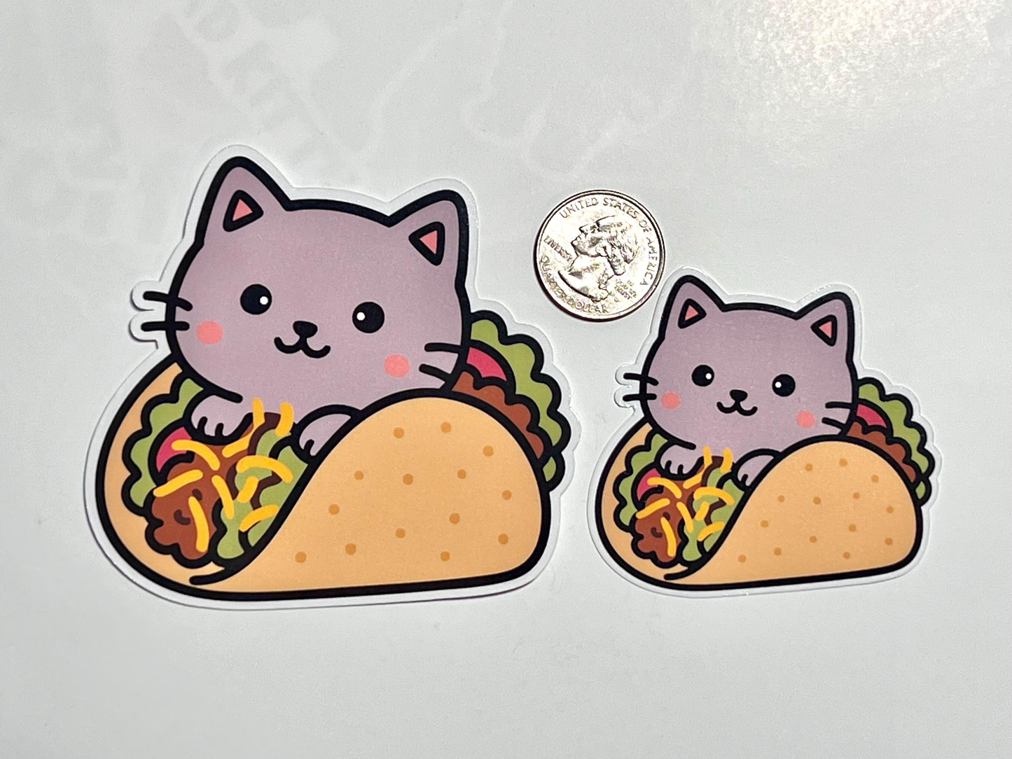 Tacocat Sticker | Kawaii Design Taco Cat Vinyl Sticker | Tacocat spelled backwards is tacocat