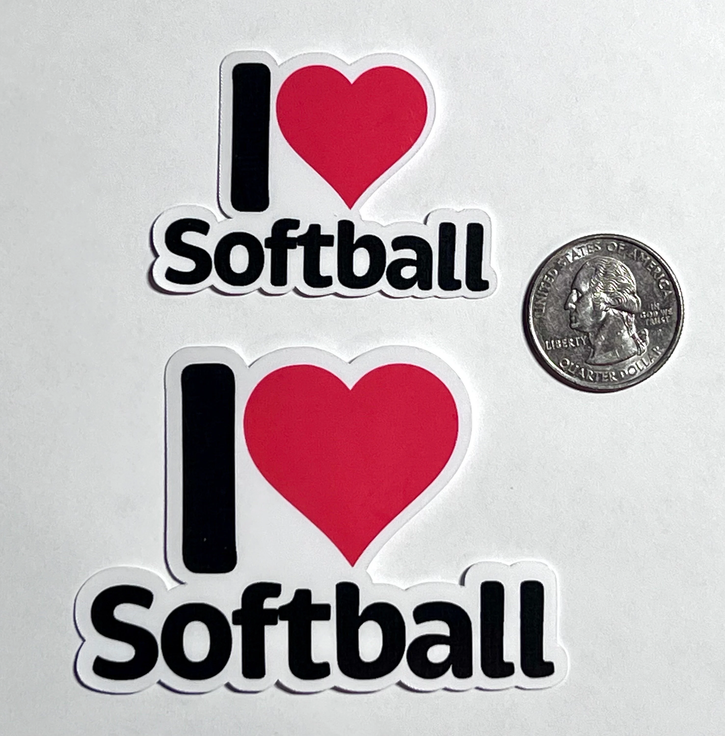 I Love Softball Sticker | I Heart Softball Vinyl Sticker | Softball Team Sticker | Women's & Girls Softball