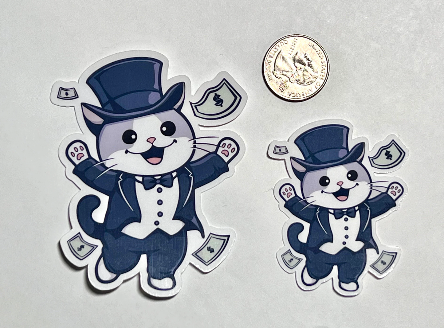 Money Cat Sticker | Rich Kitty Sticker | Cat throwing Cash Sticker