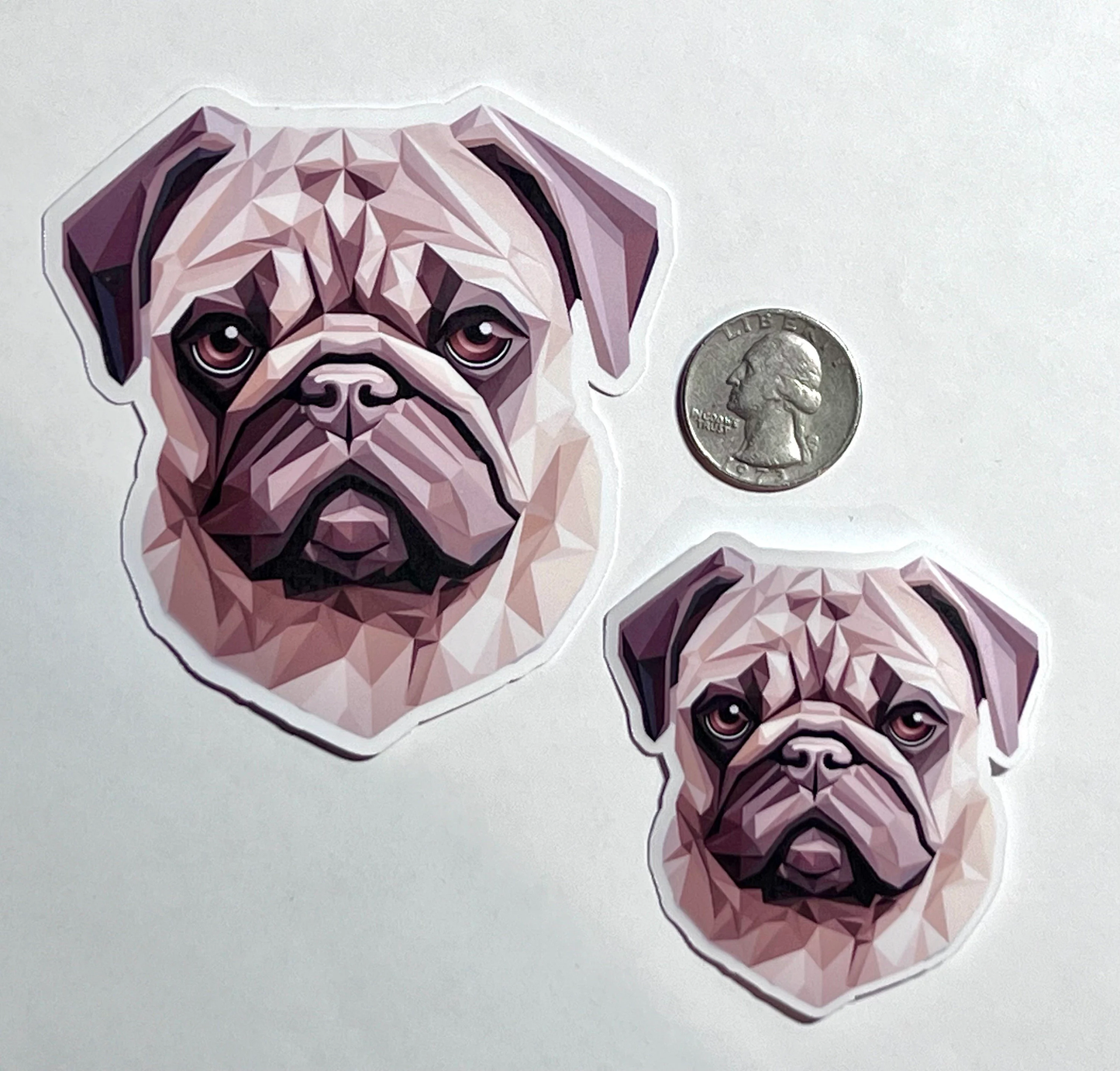 Pug Sticker | Pug Dog Breed Geometric Design Vinyl Sticker | Pug Lover