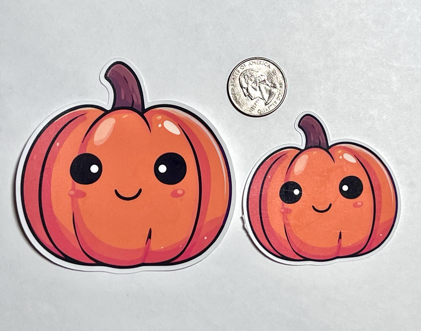 Cute Pumpkin Sticker | Pumpkin Vegetable Kawaii Design | Fun Kids Vinyl Sticker