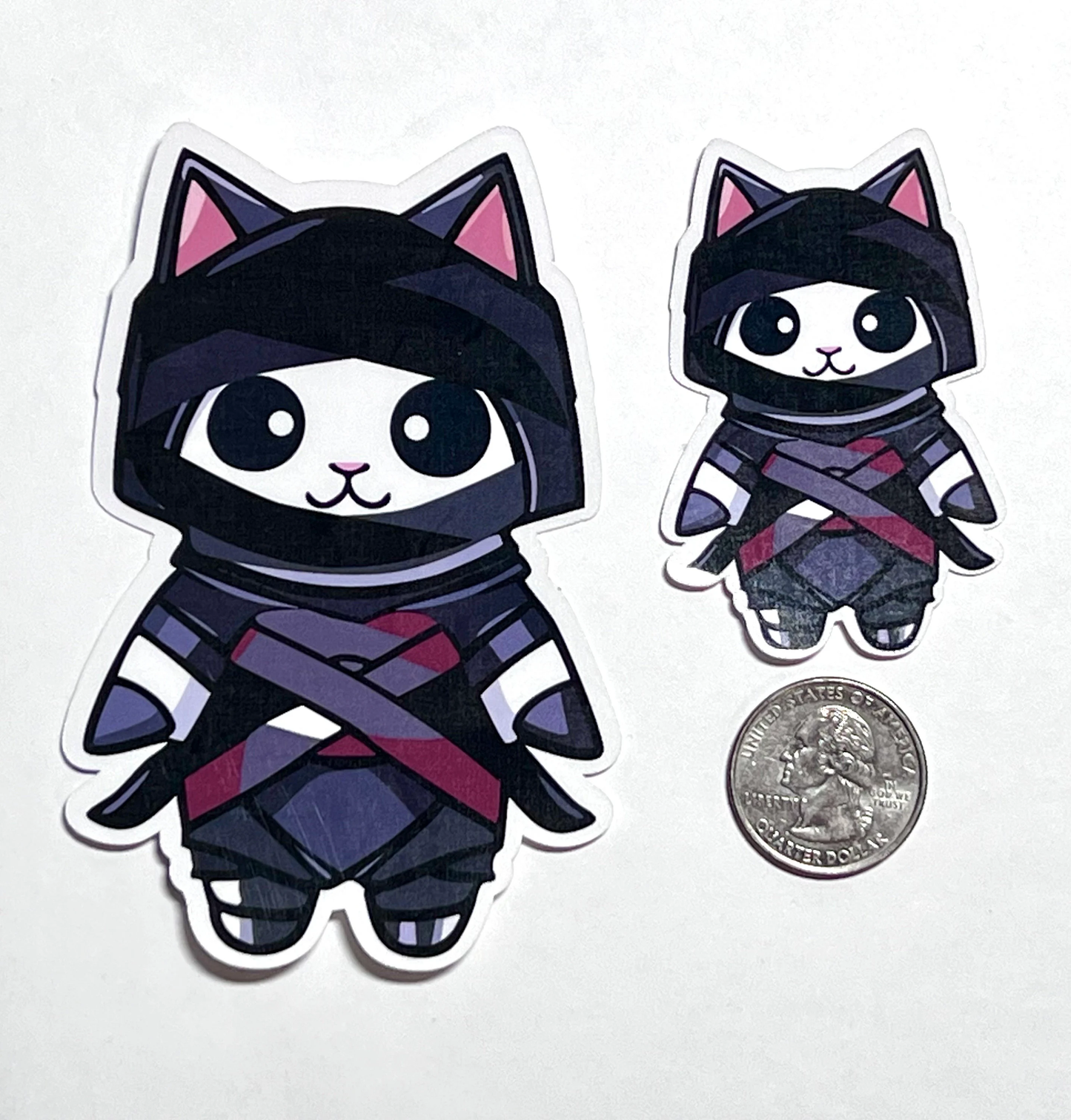 Ninja Kitty Sticker | Cute Ninja Kitty Vinyl Stickers