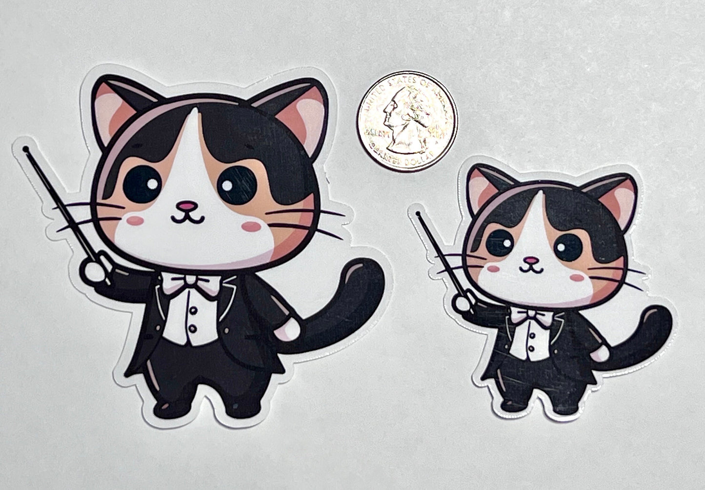 Conductor Cat Sticker | Maestro Kitty Orchestra Vinyl Sticker