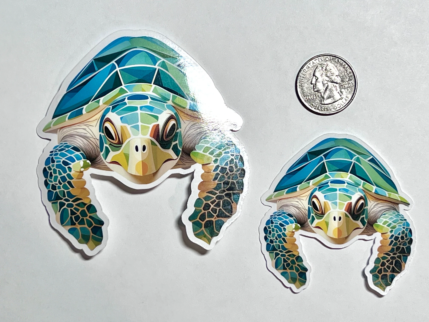 Sea Turtle Sticker | Stylized Sea Turtle Head Vinyl Sticker | Turtle Lover Gift | Ocean/Sea Animals