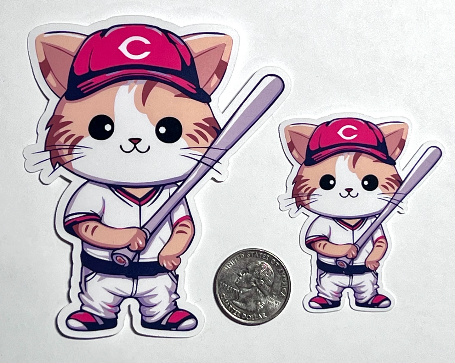 Baseball Cat | Cincinnati Reds Fan Cat Sticker