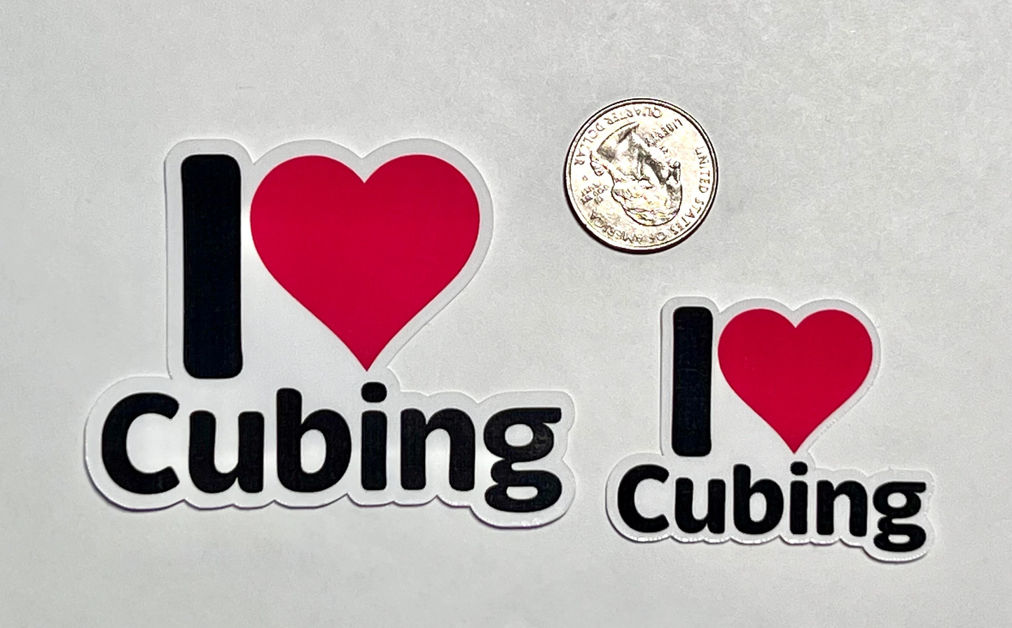 I love Cubing Sticker | I Heart Cubing Vinyl Sticker | Puzzle Cube Lover Gift