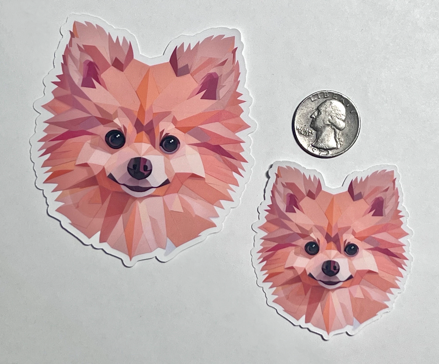 Pomeranian Tan Sticker | Pomeranian Geometric Design Vinyl Sticker | Pom Pom Lover