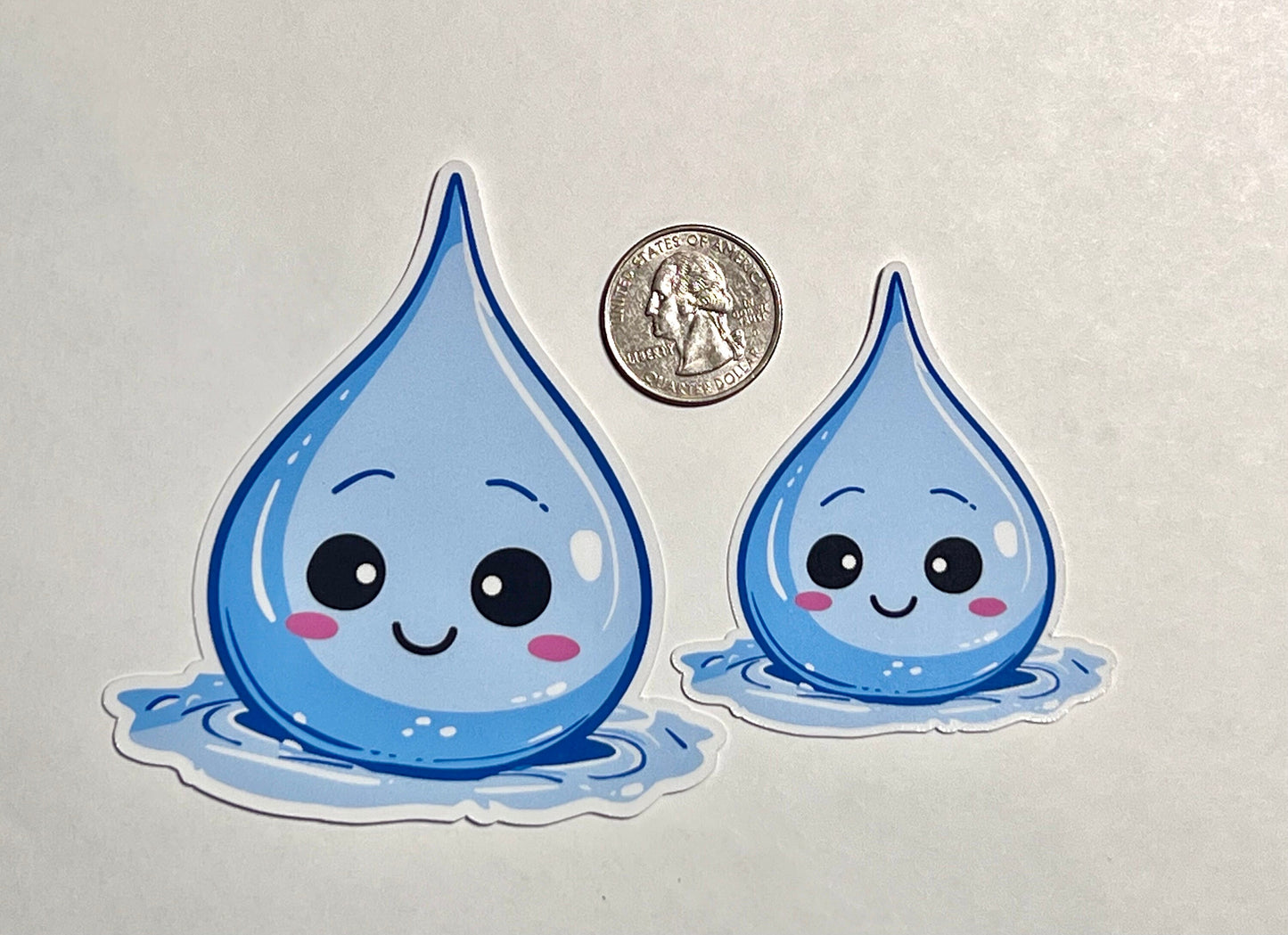 Cute Water Drop Sticker | Splashing Raindrop Kawaii Design Kids Vinyl Sticker