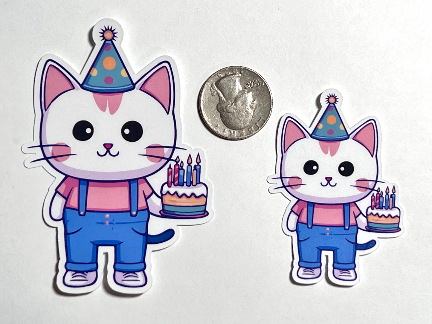 Birthday Cat Sticker | Cat with Birthday Cake Sticker