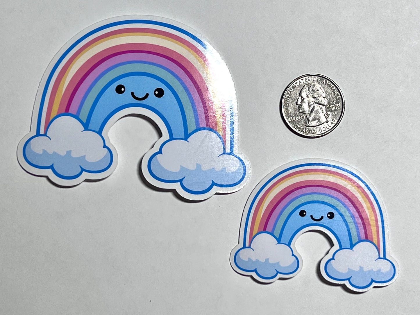 Cute Rainbow Sticker | Kawaii Happy Rainbow Vinyl Sticker