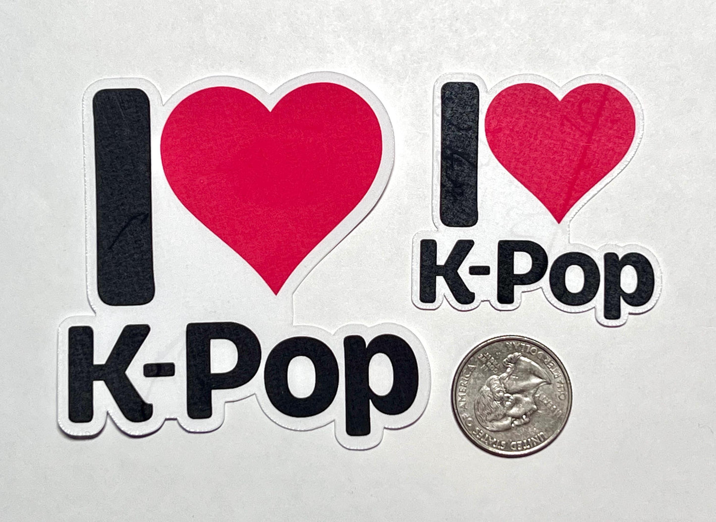 I love K-Pop Vinyl Sticker | I Heart Korean Pop Music Sticker for Water Bottles