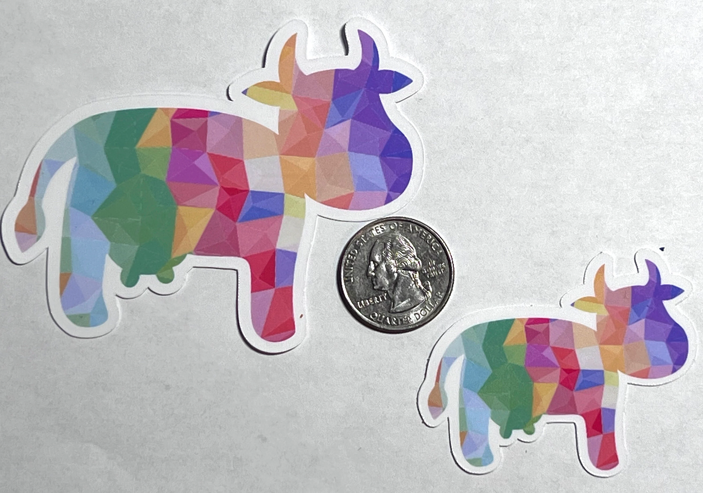 Colorful Cow Sticker | Cow Vinyl Decal | Water Bottle Sticker | Waterproof | Farm Animals | Cow Lovers | Cow Theme Gift | Laptop Sticker