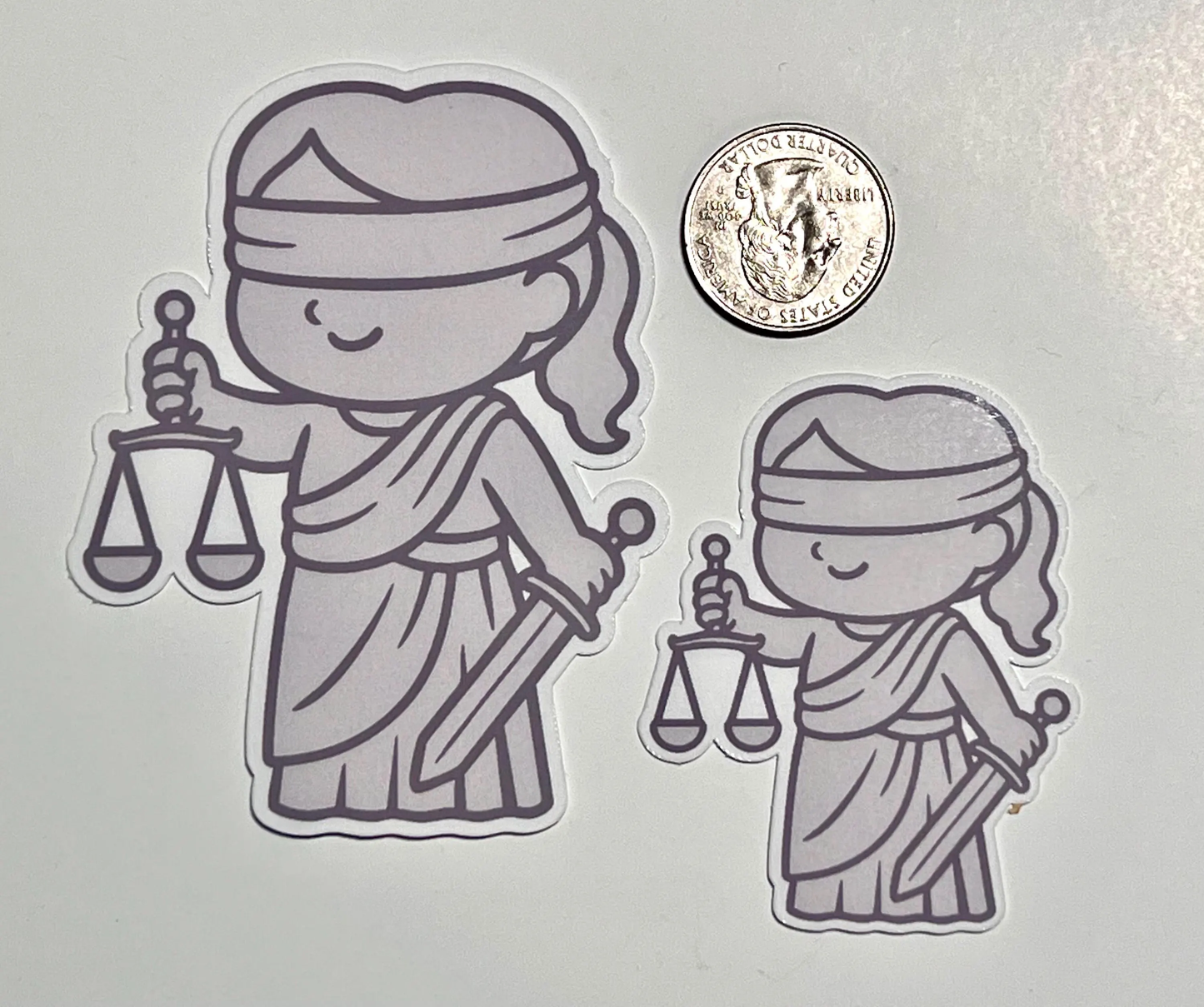 Lady Justice Sticker | Kawaii Design Sticker | Justitia |  Fair Equal Law | Save America | Law and Order | Judicial System | Rule of Law