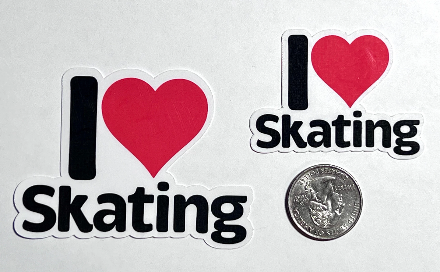 I Love Skating Sticker | I Heart Skating Vinyl Sticker | Speed Skating | Figure Skating