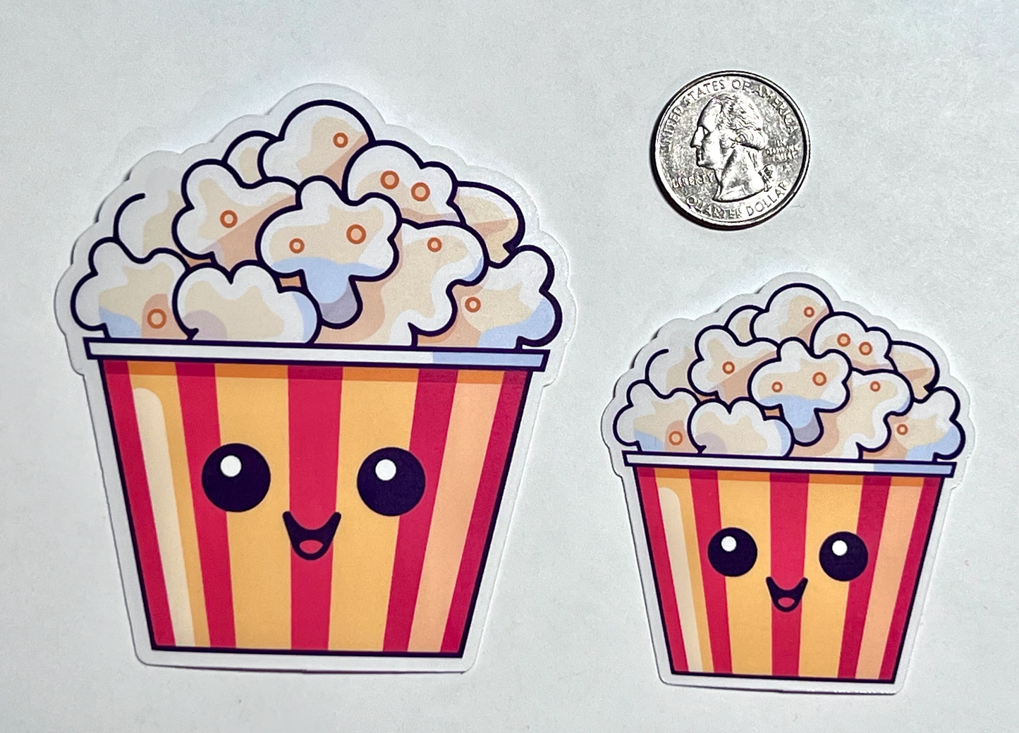 Popcorn Bucket Sticker | Cute Movie Theater Popcorn Vinyl Sticker | Popcorn Lover Gift