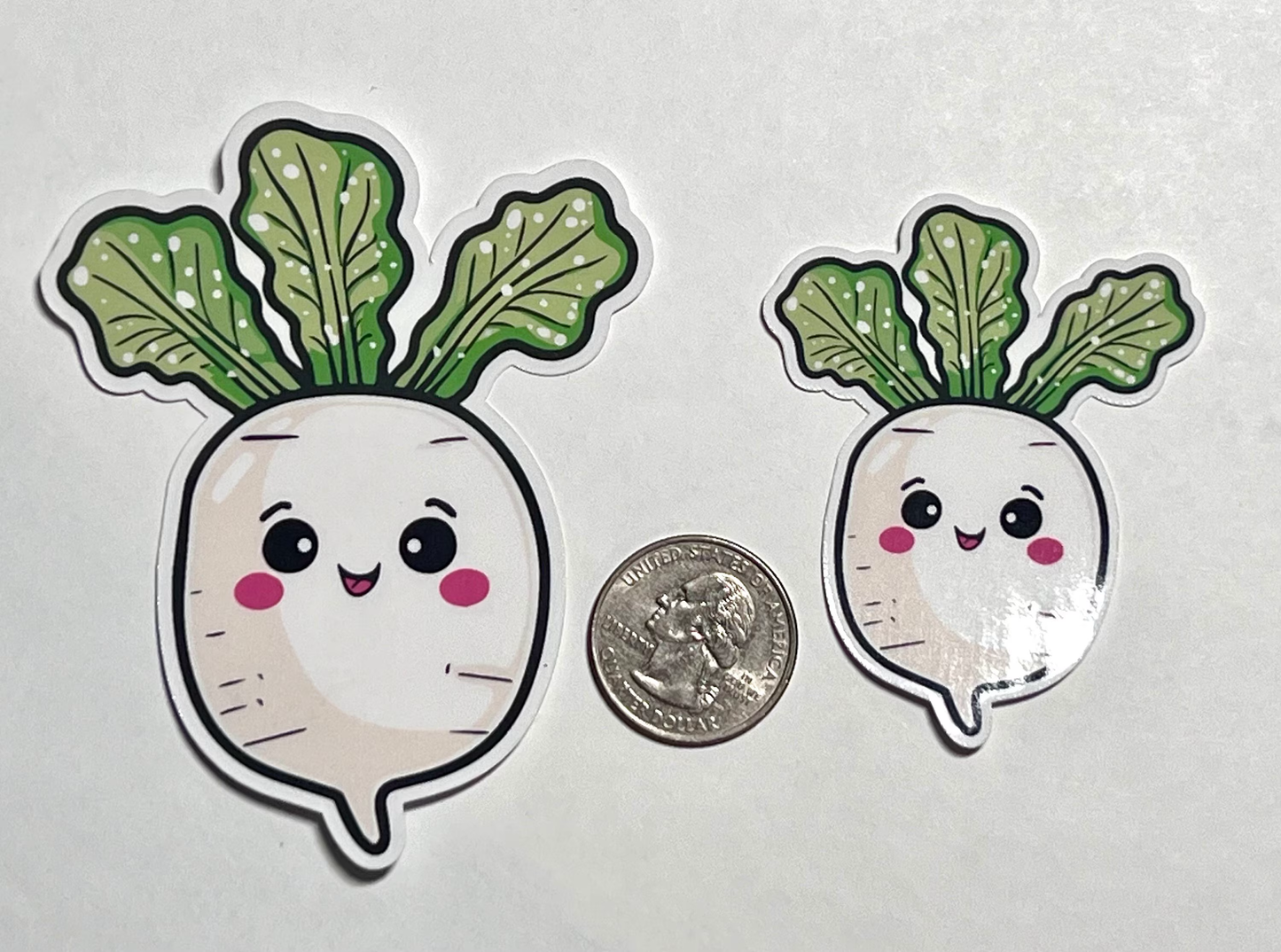 Cute Daikon Radish Sticker | Chinese Vegetable Kawaii Design Vinyl Sticker