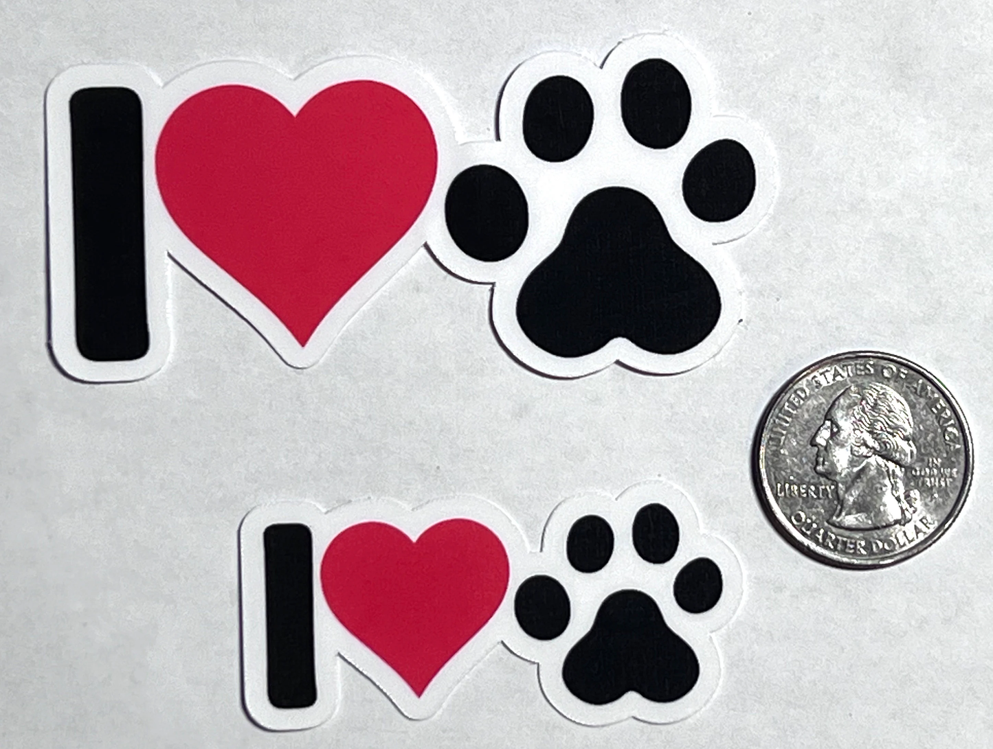 I love Dogs Sticker | I Heart Cats l Paw Print Vinyl Sticker