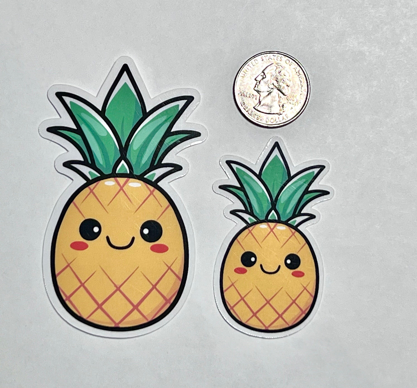 Cute Pineapple Sticker | Tropical Pineapple Kawaii Design Vinyl Sticker